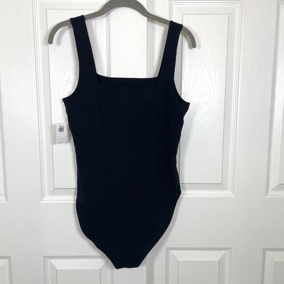 Old Navy Black Square Neck Women's Body Suit Medium NWT Cotton/Poly - Picture 2 of 12